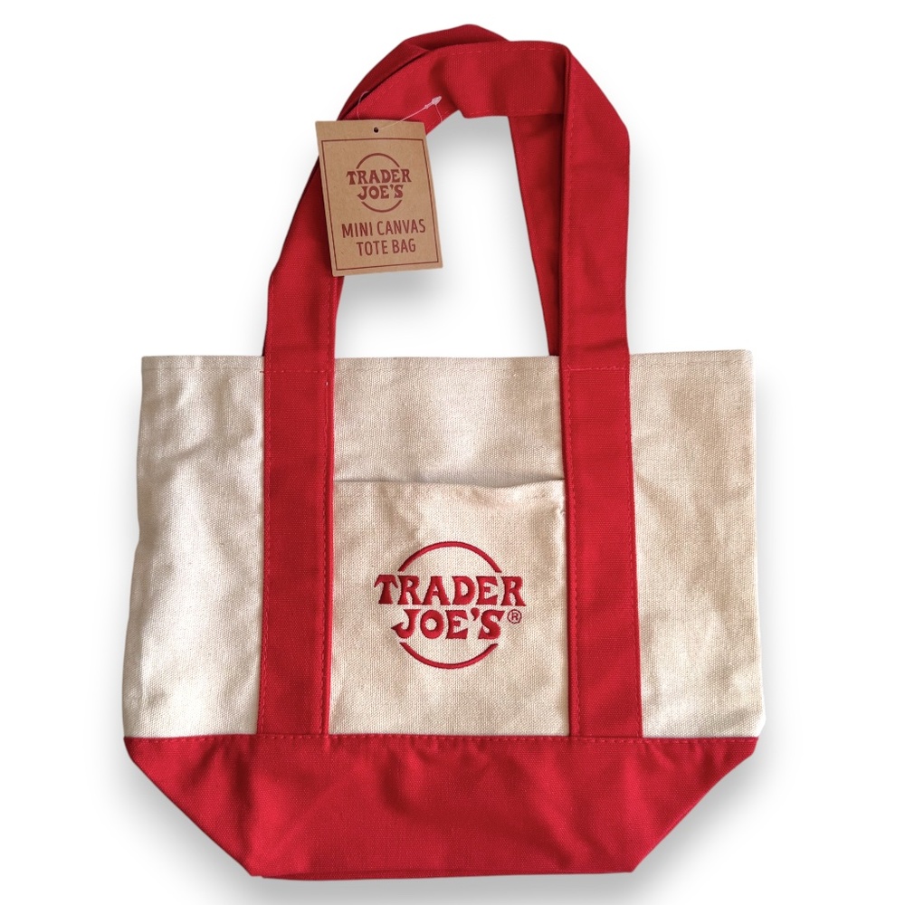 Trader Joe’s Mini Canvas Tote Bag – Red